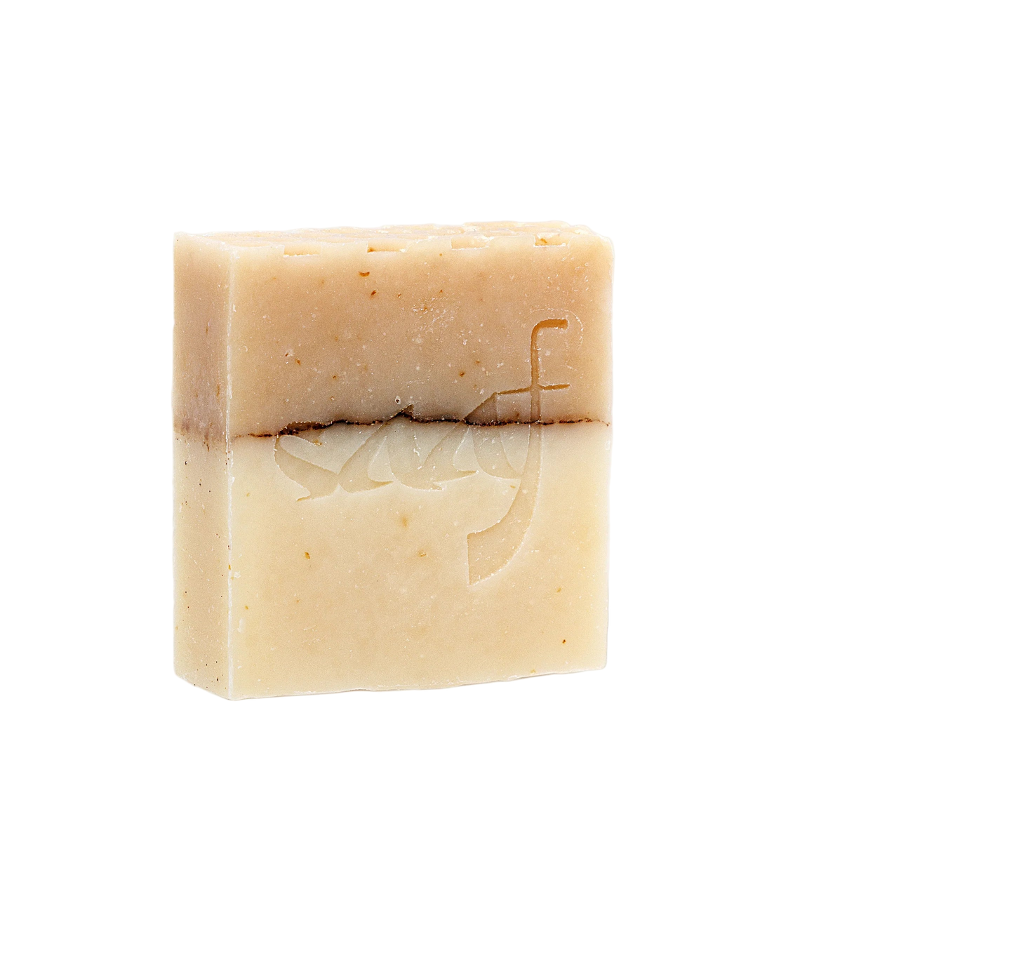 Square bar of soap with on a white background