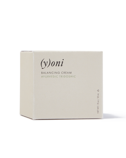 (y)oni balancing cream packaging on a white background